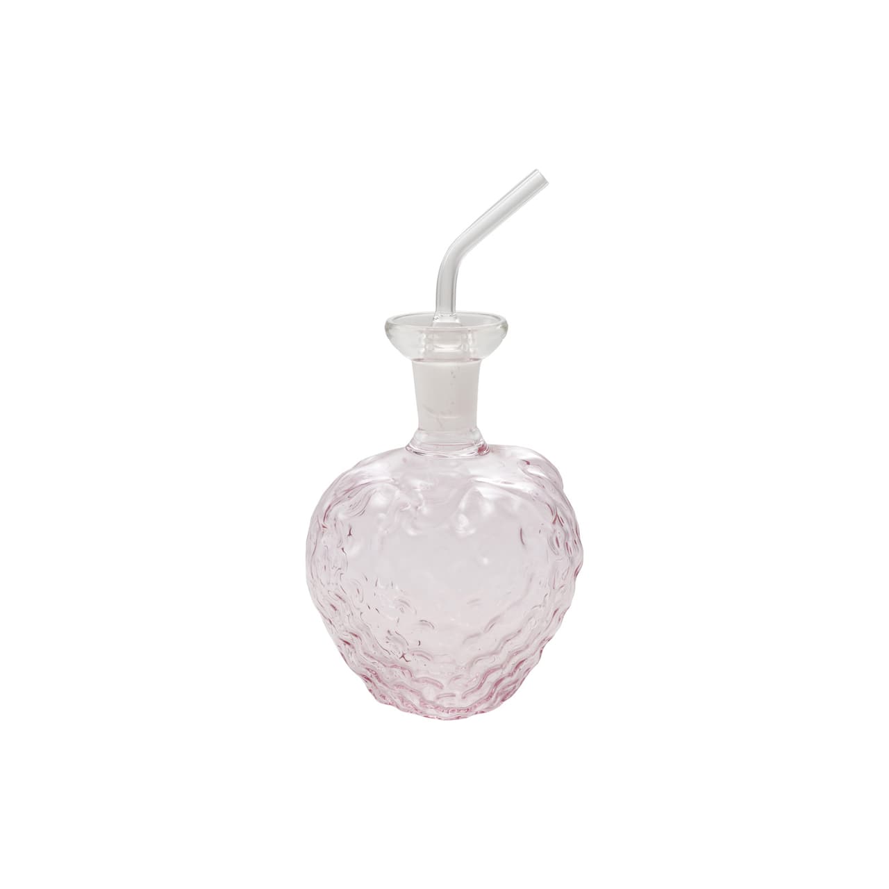 Hello Honey 12-Ounce Glass Strawberry Shaped Oil Cruet with Stopper, Pink